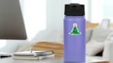 Christmas Tree With Cannabis Leaf Topper Sticker on a Water Bottle (New) example