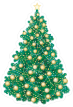 Christmas Tree With Golden Lights Sticker