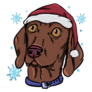 Christmas Vizsla Sticker