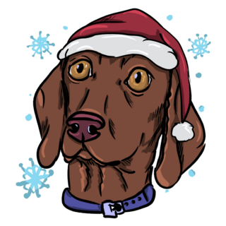 Christmas Vizsla Sticker