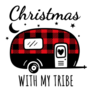 Christmas With My Tribe Camping Sticker