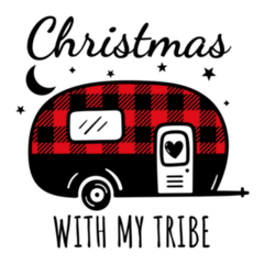 Christmas With My Tribe Camping Sticker