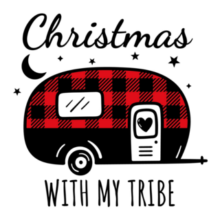 Christmas With My Tribe Camping Sticker