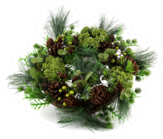 Christmas Wreath From Green Pine Sticker