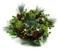 Christmas Wreath From Green Pine Sticker