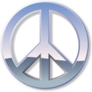 Chrome Peace Sign Sticker