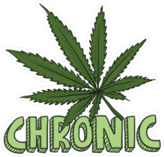 Chronic Marijuana Leaf Doodle Sticker
