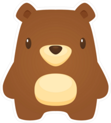 Chubby Bear Cartoon Sticker