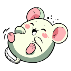 Chubby Cheerful Mouse Sticker