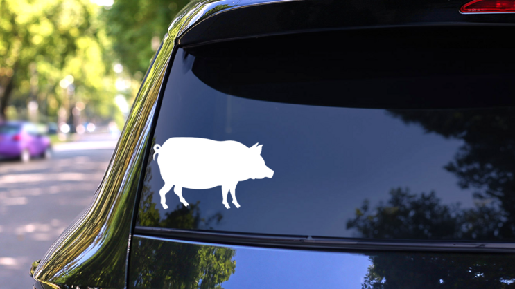 Chubby Pig Sticker on a Rear Car Window (New) example