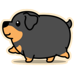 Chubby Rottweiler Sticker