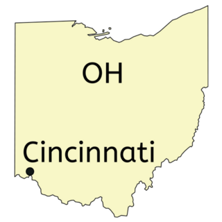 Cincinnati Ohio City Location Map Sticker