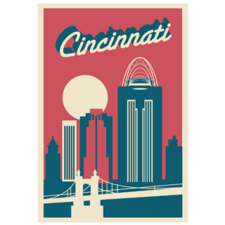 Cincinnati Ohio Skyline Sticker