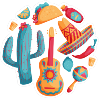 Cinco De Mayo Mexican Illustrations Sticker