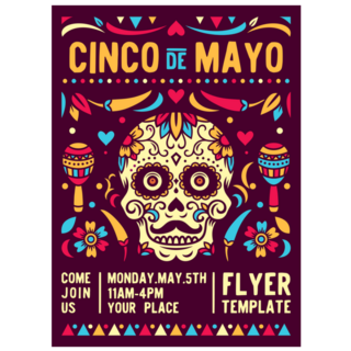 Cinco De Mayo Skull Mexican Holiday Poster Sticker