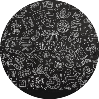Cinema, Movie, Film Doodles Pattern Sticker