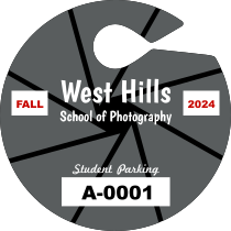 Circle Aperture School Hang Tag Parking Permit