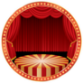Circle Circus Theatre Stage With Red Curtain Sticker