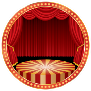 Circle Circus Theatre Stage With Red Curtain Sticker