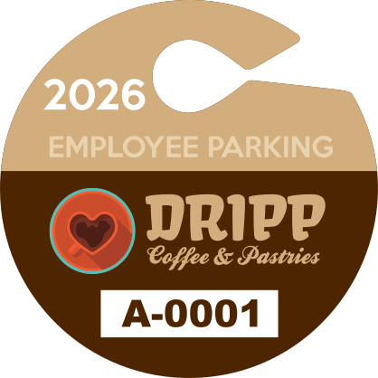 Circle Employee Hang Tag Parking Permit