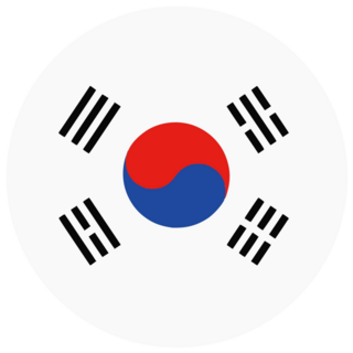Circle Flag South Korea Sticker