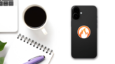 Circle Flames Sticker on a Phone (New) example