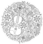 Circle Floral Violin Sticker