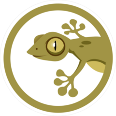 Circle Gecko Logo Sticker