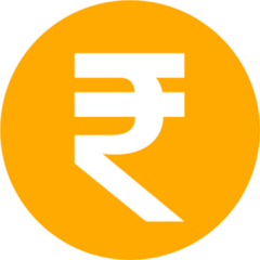 Circle Indian Rupee Sticker