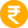 Circle Indian Rupee Sticker