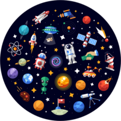 Circle Of Space Icons Sticker