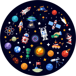 Circle Of Space Icons Sticker