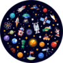 Circle Of Space Icons Sticker