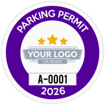 Circle Parking Permit with Your Logo