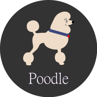 Circle Poodle Sticker