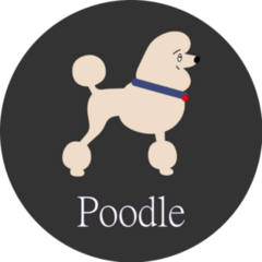 Circle Poodle Sticker