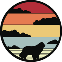Circle Retro Newfie Sticker