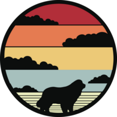 Circle Retro Newfie Sticker