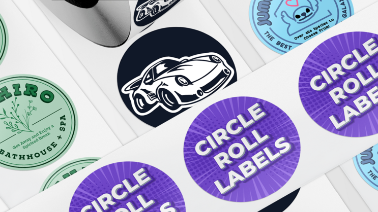 Circle stickers on a roll