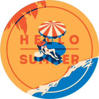 Circle Summer Beach Sticker