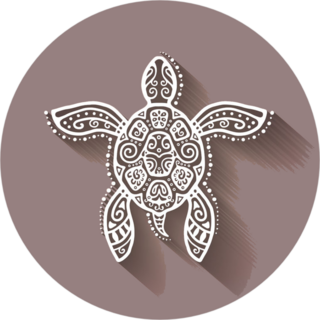 Circle Tribal Turtle Design Sticker
