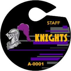 Circle Two Color Stripes School Hang Tag Parking Permit