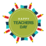 Circular Happy Teachers Day Sticker