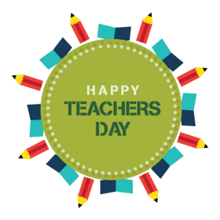 Circular Happy Teachers Day Sticker
