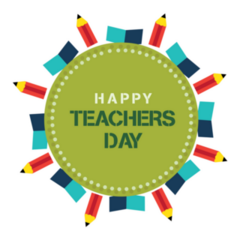Circular Happy Teachers Day Sticker
