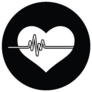Circular Heart Monitor Icon Sticker
