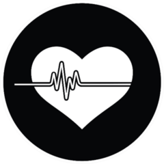 Circular Heart Monitor Icon Sticker