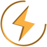 Circular Lightning Icon Sticker