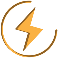 Circular Lightning Icon Sticker