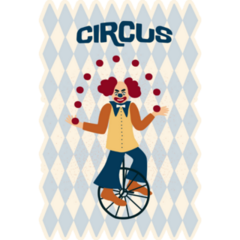 Circus Background Clown Sticker